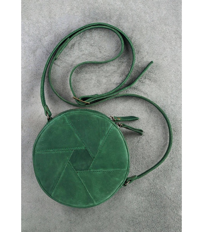 Жіноча шкіряна сумка Бон-бон GR ᐉ Смарагд, натуральна шкіра, Україна