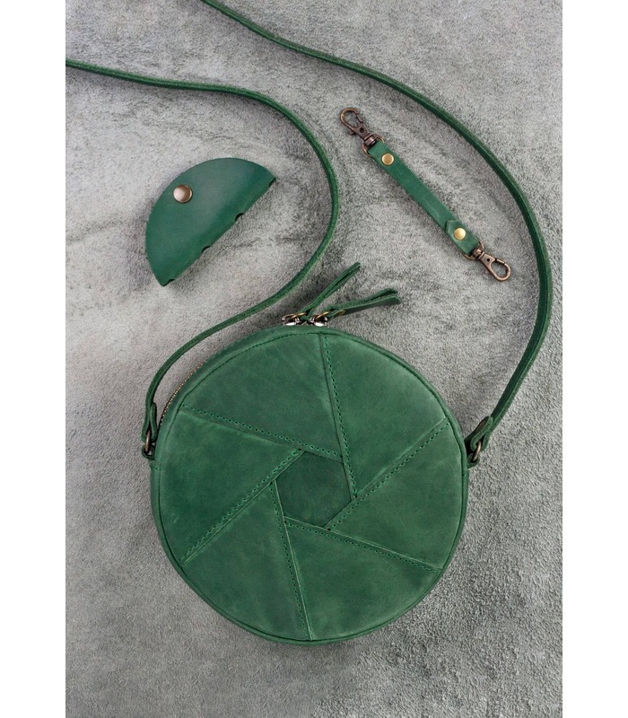 Жіноча шкіряна сумка Бон-бон GR ᐉ Смарагд, натуральна шкіра, Україна