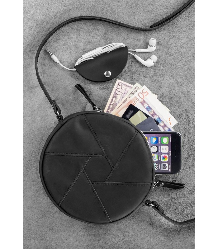 Женская кожаная сумка Бон-бон BL ᐉ Графит, натуральная кожа, Украина