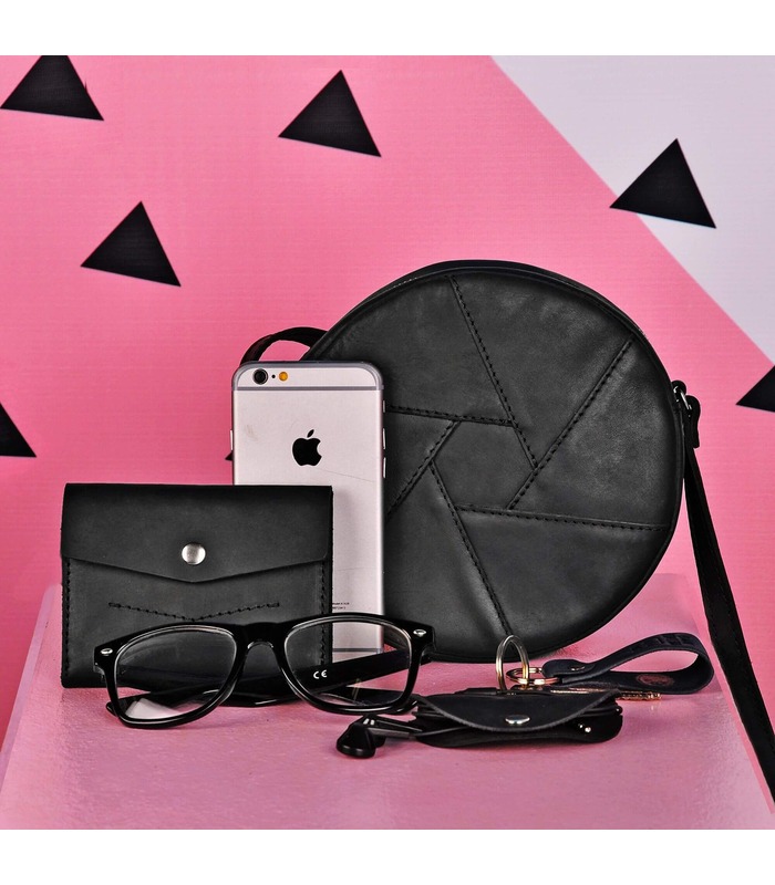 Женская кожаная сумка Бон-бон BL ᐉ Графит, натуральная кожа, Украина