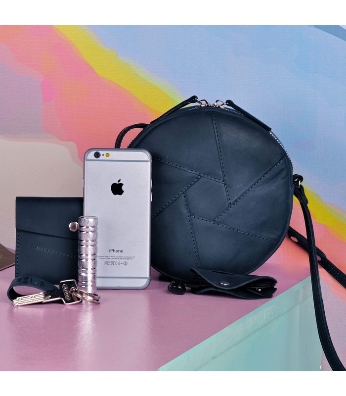 Женская кожаная сумка Бон-бон BU ᐉ Ночное небо, натуральная кожа, Украина