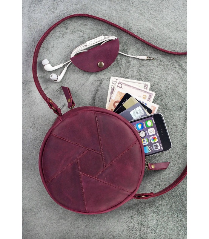 Женская кожаная сумка Бон-бон VN ᐉ Виноград, натуральная кожа, Украина