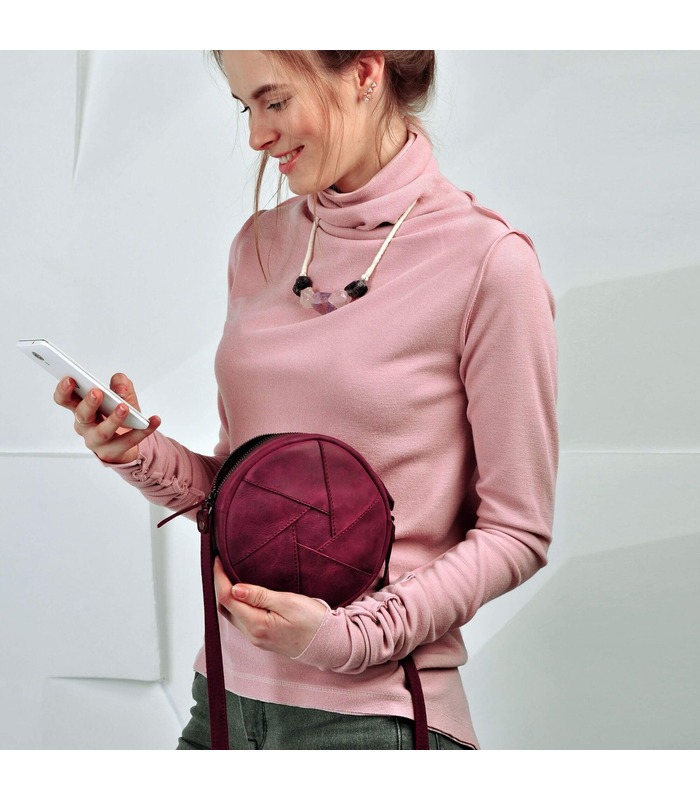 Жіноча шкіряна сумка Бон-бон VN ᐉ Виноград, натуральна шкіра, Україна