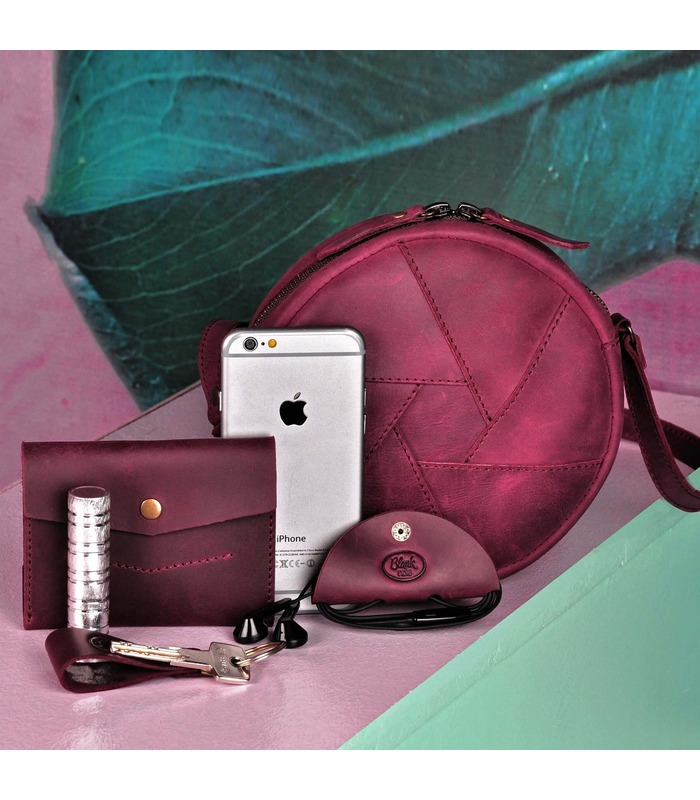 Жіноча шкіряна сумка Бон-бон VN ᐉ Виноград, натуральна шкіра, Україна