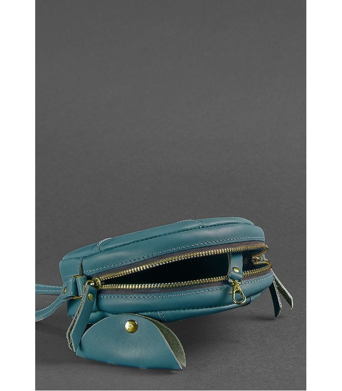 Женская кожаная сумка Бон-бон ML ᐉ Малахит, натуральная кожа, Украина