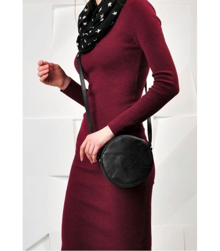 Женская кожаная сумка Бон-бон Crazy Horse BK ᐉ Графит, натуральная кожа, Украина