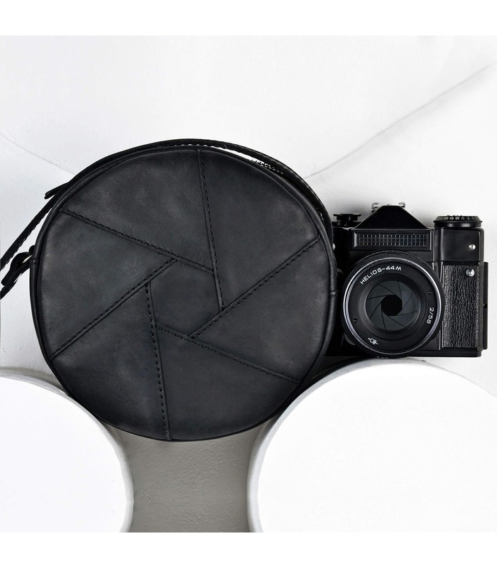 Женская кожаная сумка Бон-бон Crazy Horse BK ᐉ Графит, натуральная кожа, Украина