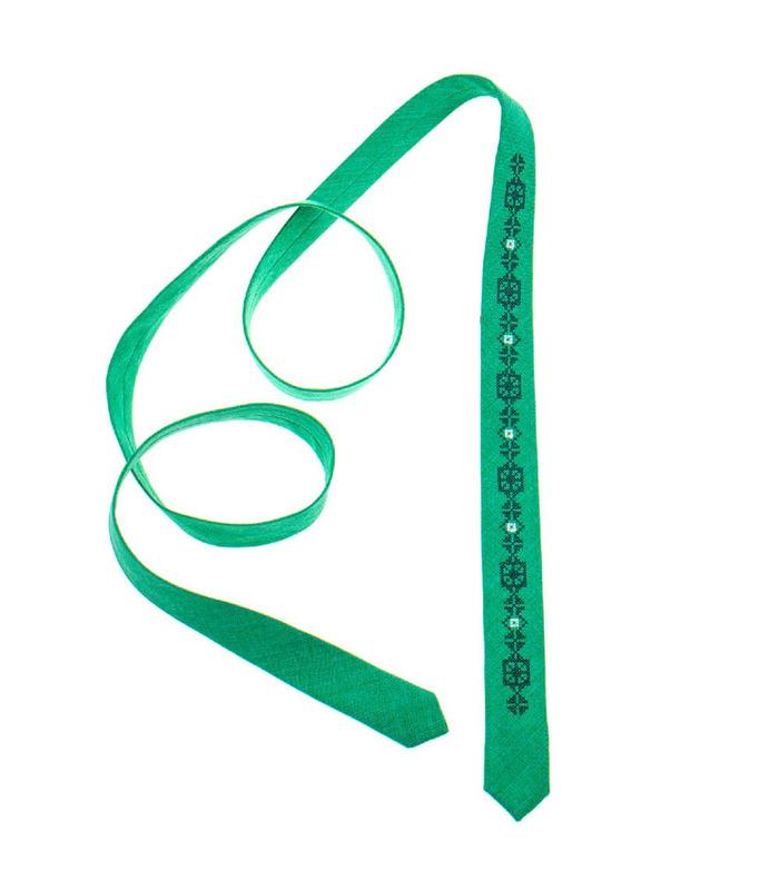 Вишита тонка краватка 834