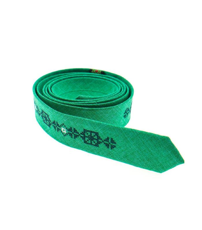 Вышитый тонкий галстук 834