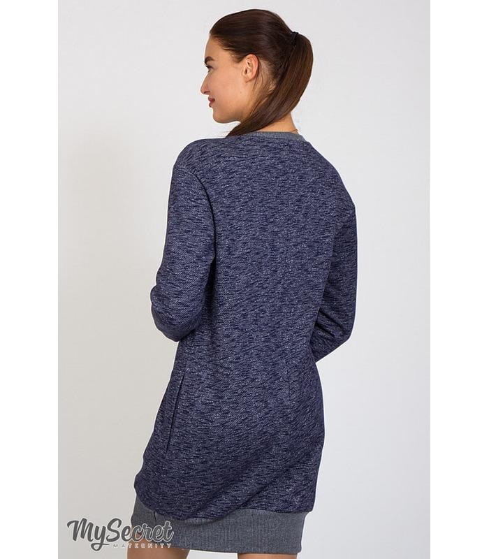 Сукня Сава Тепла BB ➤ тепле синє плаття з начосом вагітним та годуючим