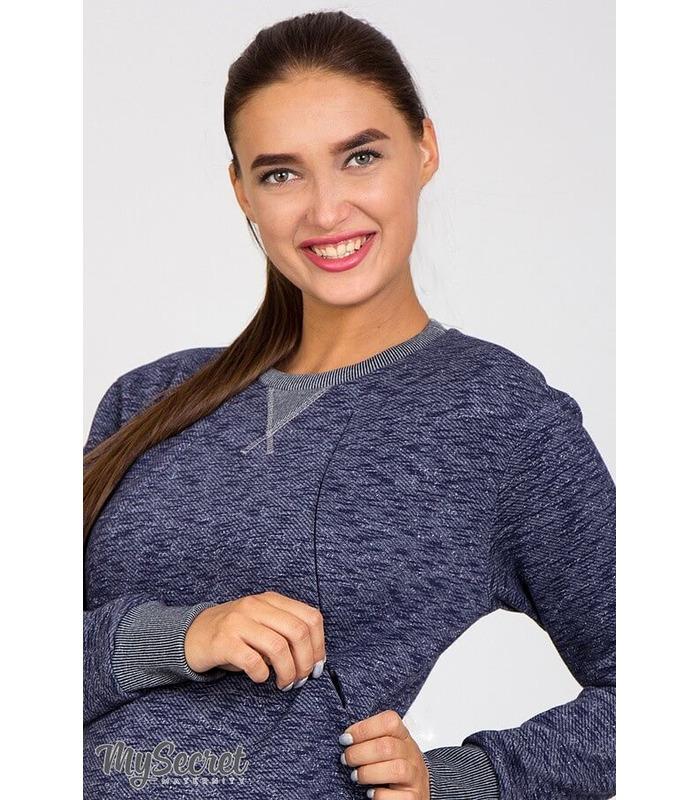 Платье Сава Теплое BB ➤ теплое синее платье беременным и кормящим