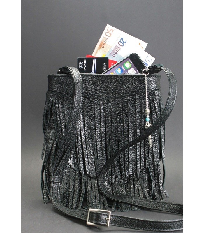 Женская сумка мини-кроссбоди Fleco BK ᐉ натуральная кожа, Украина