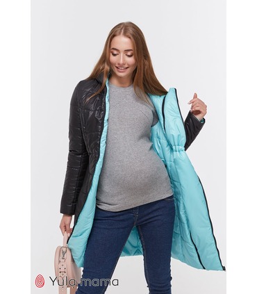 Двухстороннее пальто Кристин Аква от Юла Мама в категории Верхняя одежда для беременных на МамаТато