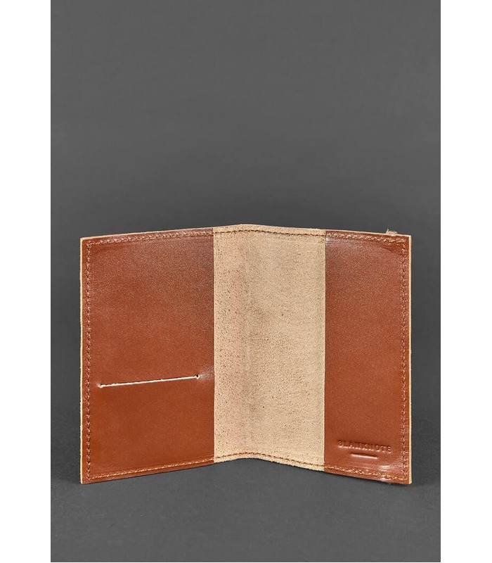 Обложка для паспорта 1.0 Коньяк ᐉ Украина, натуральная кожа, для мужчины и женщины