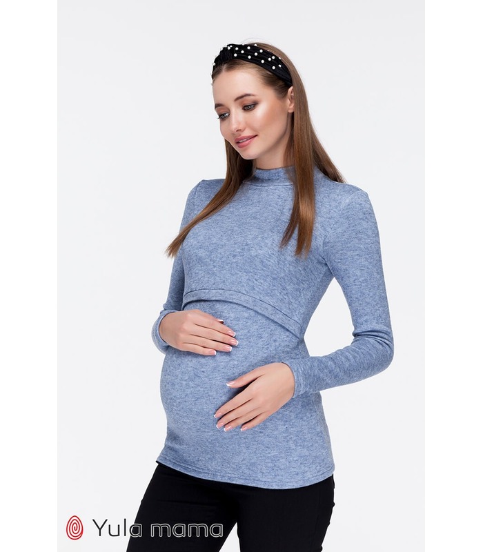 Гольф Мариан Теплый BB ➤ джинсово-синий гольф из ангоры беременным и кормящим