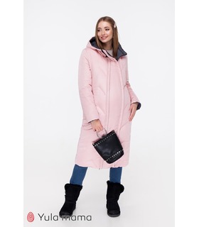 Двухстороннее пальто Токио PG ➤ графит/пудра теплое зимнее пальто для беременных