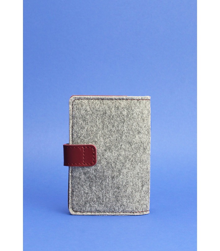 Фетровая обложка для паспорта 3.0 VN ᐉ Украина, натуральная кожа, эко-фетр