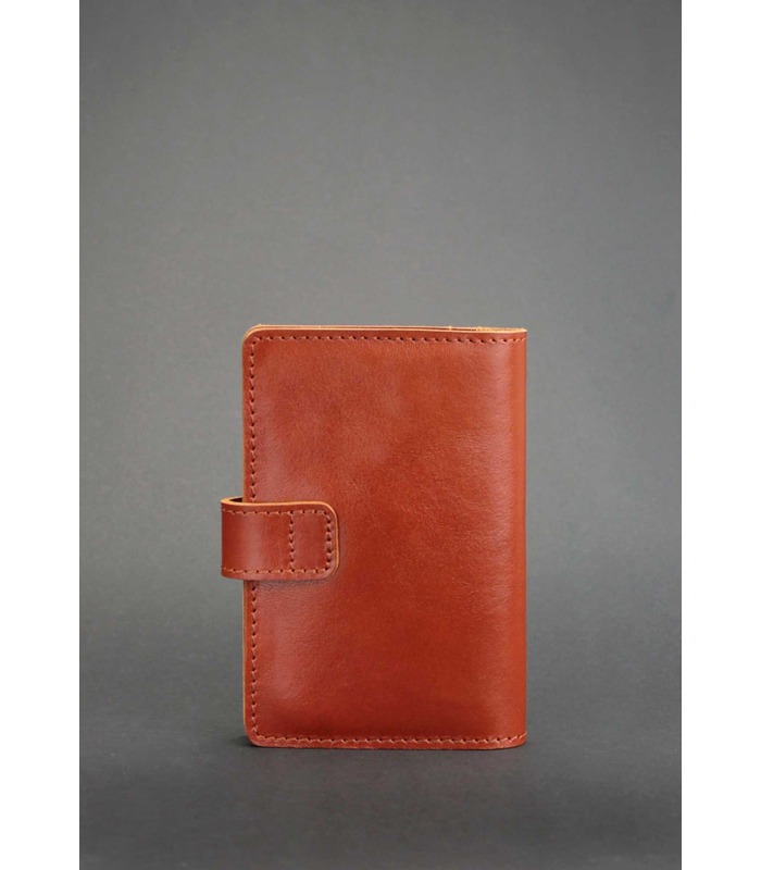 Шкіряна обкладинка для паспорту 3.0 Коньяк ᐉ Україна, натуральна шкіра