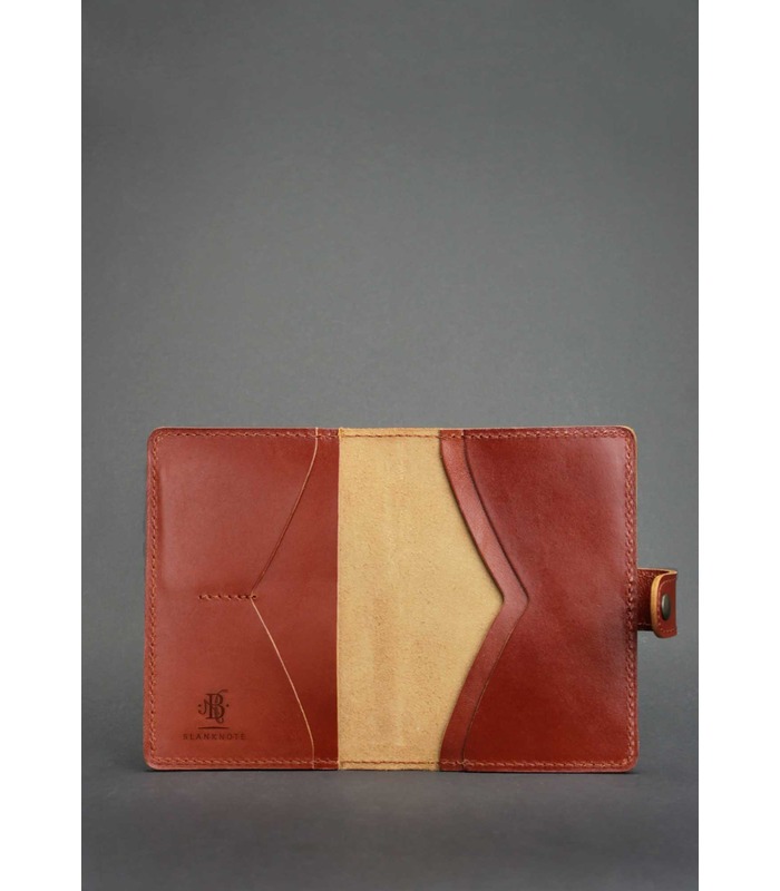 Кожаная обложка для паспорта 3.0 Коньяк ᐉ Украина, натуральная кожа