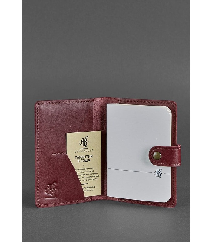 Шкіряна обкладинка для паспорту 3.0 Виноград ᐉ Україна, натуральна шкіра