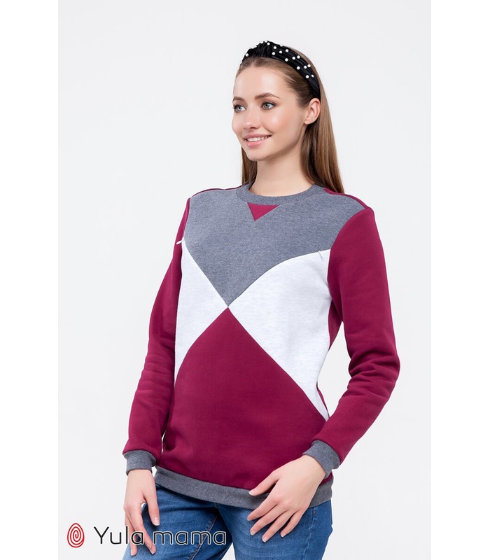 Свитшот Кет Тёплый CH от Юла Мама в категории Свитера и свитшоты кормящим на МамаТато