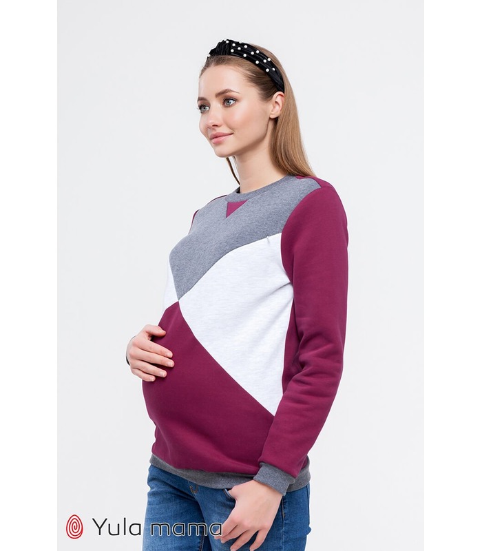 Свитшот Кет Тёплый CH от Юла Мама в категории Свитера и свитшоты кормящим на МамаТато