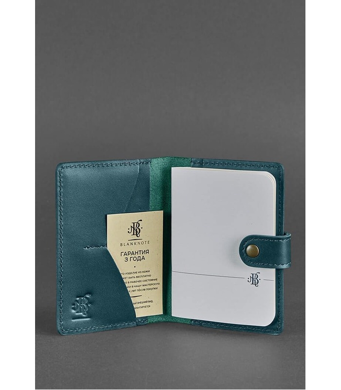 Кожаная обложка для паспорта 3.0 Малахит ᐉ Украина, натуральная кожа