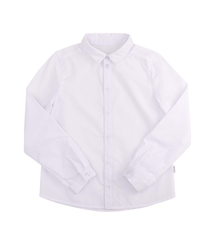 Рубашка Классическая РБ115 ➤ белая детская рубашка с длинным рукавом