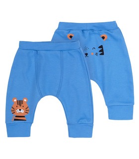 Детские штаны ШР609 (400) ➤ голубые детские штаны с принтом на попе