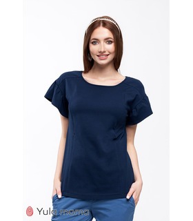 Блуза Ровена TS ➤ синя трикотажна блуза для вагітних та годуючих
