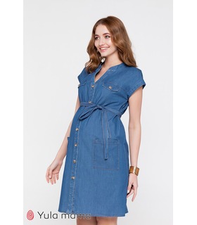 Платье Иви DJ ➤ джинсовое платье-рубашка для беременных и кормления
