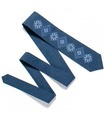 Краватка ᐉ Вишита краватка синього кольору 726, костюмна тканина ※ Україна