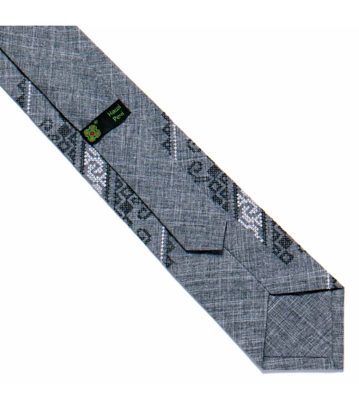 Галстук ᐉ Вышитый галстук серого цвета 728, костюмная ткань ※ Украина