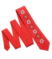 Галстук ᐉ Вышитый галстук красного цвета 736, костюмная ткань ※ Украина