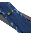 Галстук ᐉ Вышитый галстук синего цвета 798, костюмная ткань ※ Украина