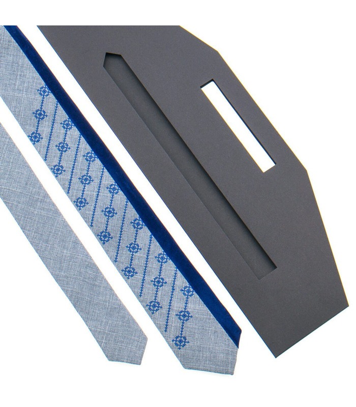 Краватка ᐉ Вишита краватка сірого кольору 815, костюмна тканина ※ Україна