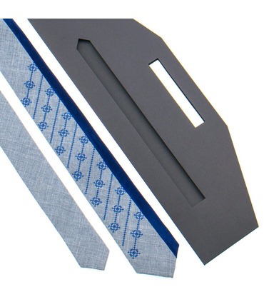 Краватка ᐉ Вишита краватка сірого кольору 815, костюмна тканина ※ Україна