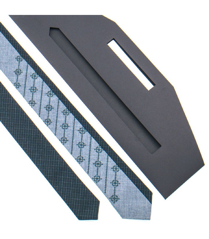 Галстук ᐉ Вышитый галстук серого цвета 841, костюмная ткань ※ Украина