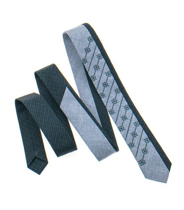 Краватка ᐉ Вишита краватка сірого кольору 841, костюмна тканина ※ Україна