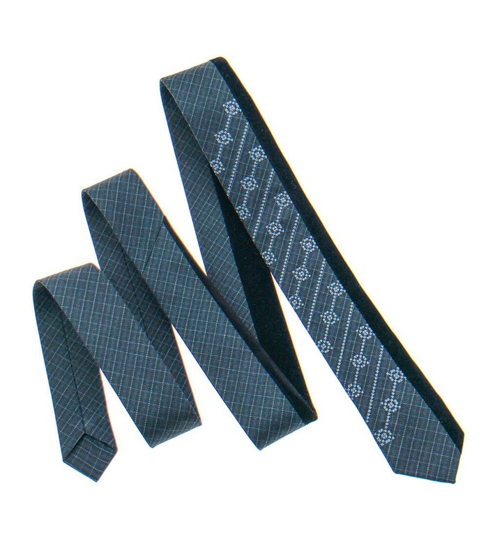 Галстук ᐉ Вышитый галстук темно-серого цвета 842, костюмная ткань ※ Украина