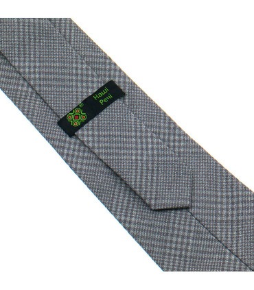 Галстук ᐉ Вышитый галстук бежевого цвета с коричневым переплетением 915, костюмная ткань ※ Украина