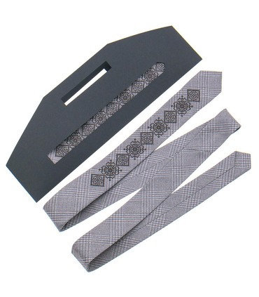 Краватка ᐉ Вишита краватка бежевого кольору 916, костюмна тканина ※ Україна