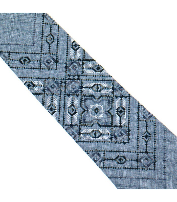 Краватка ᐉ Вишита краватка світло-сірого кольору 920, костюмна тканина ※ Україна