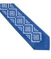 Галстук ᐉ Вышитый галстук синего цвета 929, натуральный лен ※ Украина