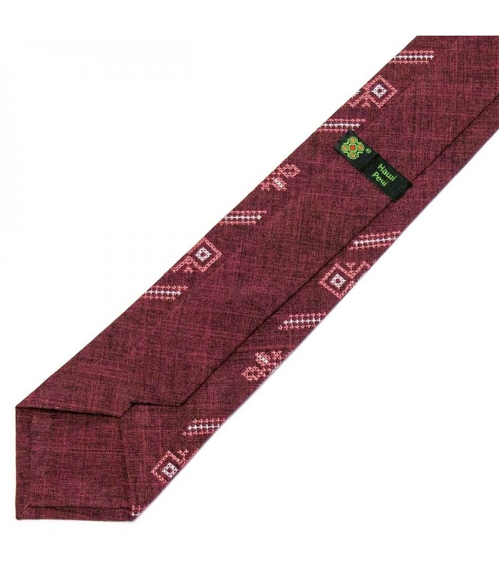 Краватка ᐉ Вишита краватка бордового кольору 664, костюмна тканина ※ Україна