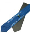 Галстук ᐉ Вышитый галстук синего цвета 676, натуральный лен ※ Украина