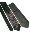 Краватка ᐉ Вишита краватка чорного кольору 679, натуральний льон ※ Україна