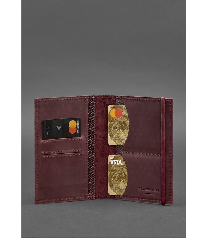 Шкіряна обкладинка для паспорту 2.0 Карбон Виноград BR ᐉ Україна, натуральна шкіра