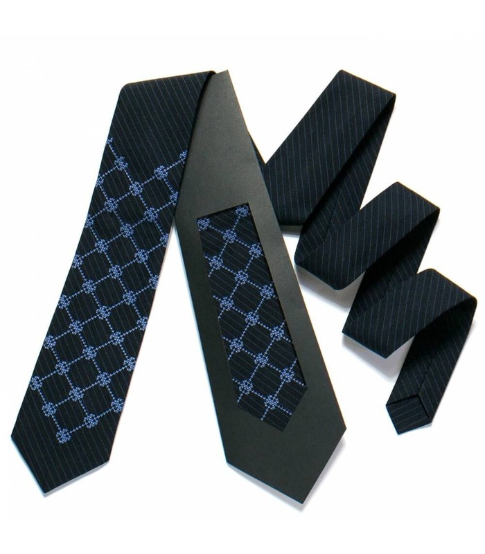 Краватка ᐉ Вишита краватка темно-синього кольору 721, костюмна тканина ※ Україна