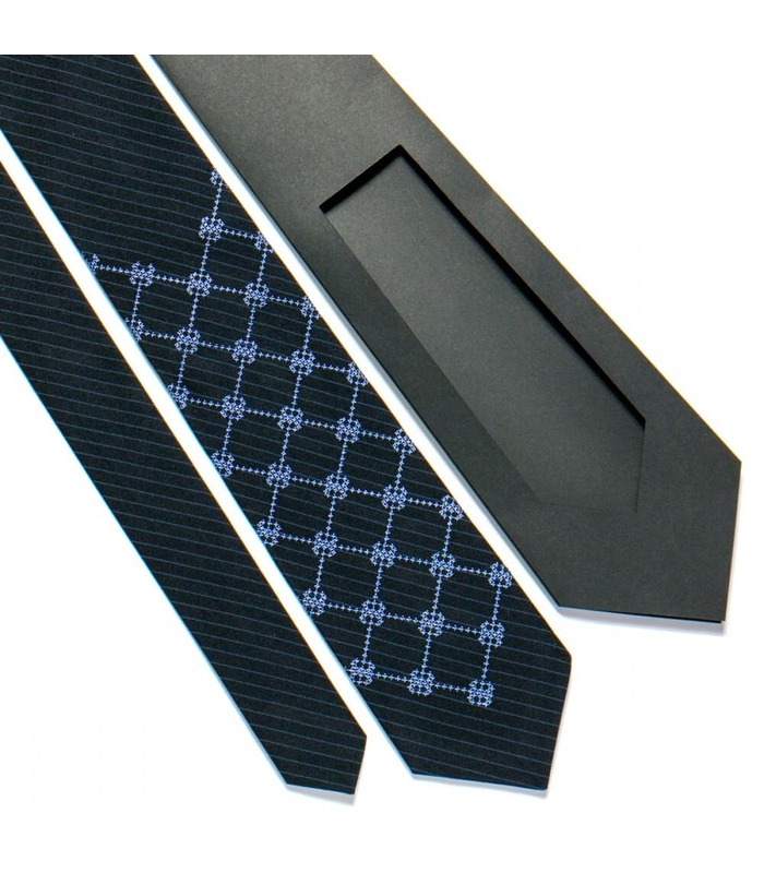 Галстук ᐉ Вышитый галстук темно-синего цвета 721, костюмная ткань ※ Украина